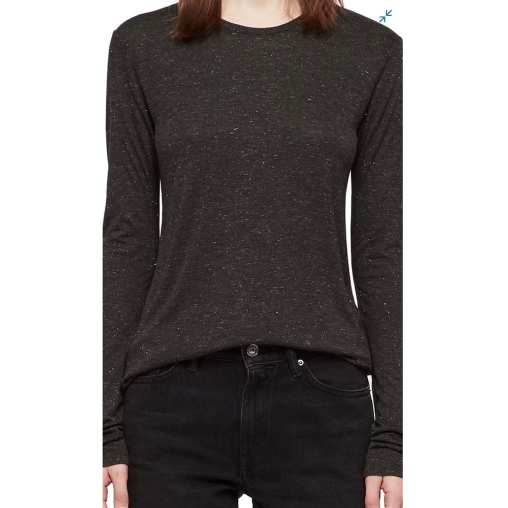 NWT All Saints Metallic Shimmer Long Sleeve Top
